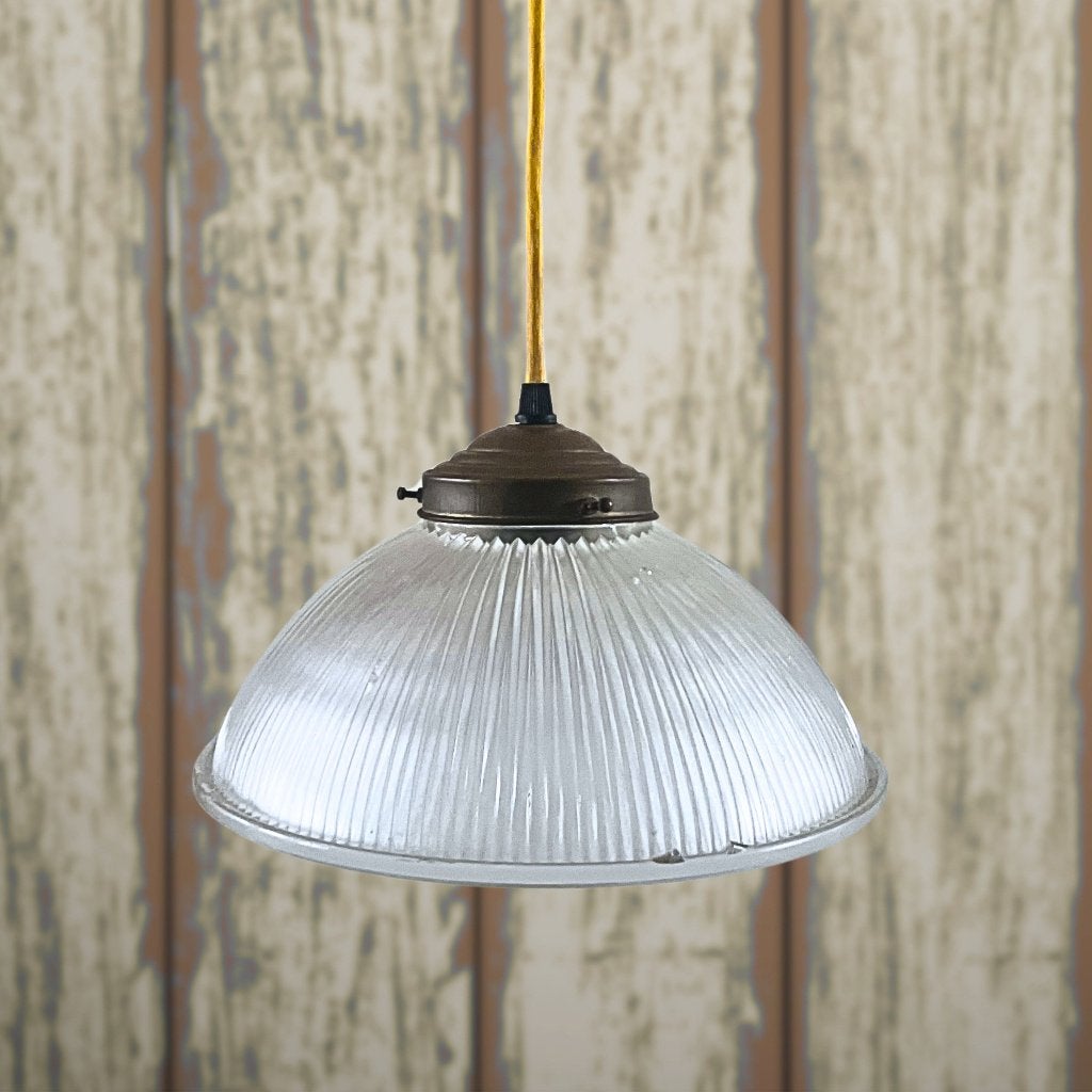 Antieke hanglamp Holophane schaal, Ophalen of Verzenden