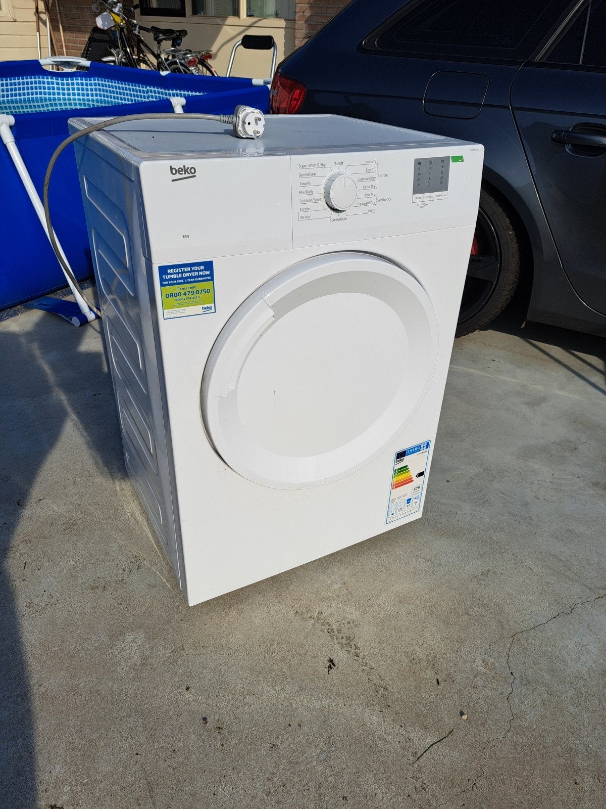 Beko Luchtafvoer Wasdroger 8 kg - Zo goed als nieuw, Ophalen of Verzenden, Zo goed als nieuw