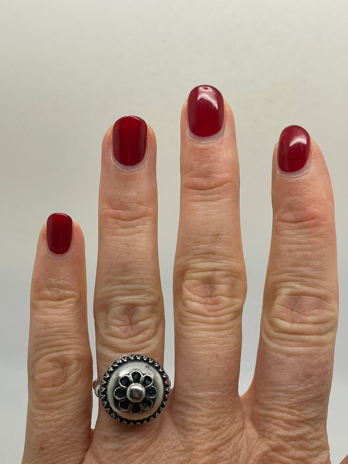 G432 Prachtige zilveren Noorse ring maat 17,5, Sieraden, Tassen en Uiterlijk, Ophalen of Verzenden, Zilver, Ring