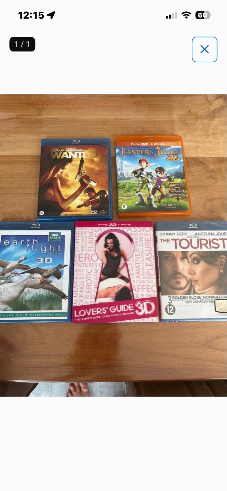 5 Blu-ray 3D films: Wanted, Jasper & Julia, Earth Flight, Th, Cd's en Dvd's, Blu-ray, Vanaf 16 jaar, Nederlands, Overige genres