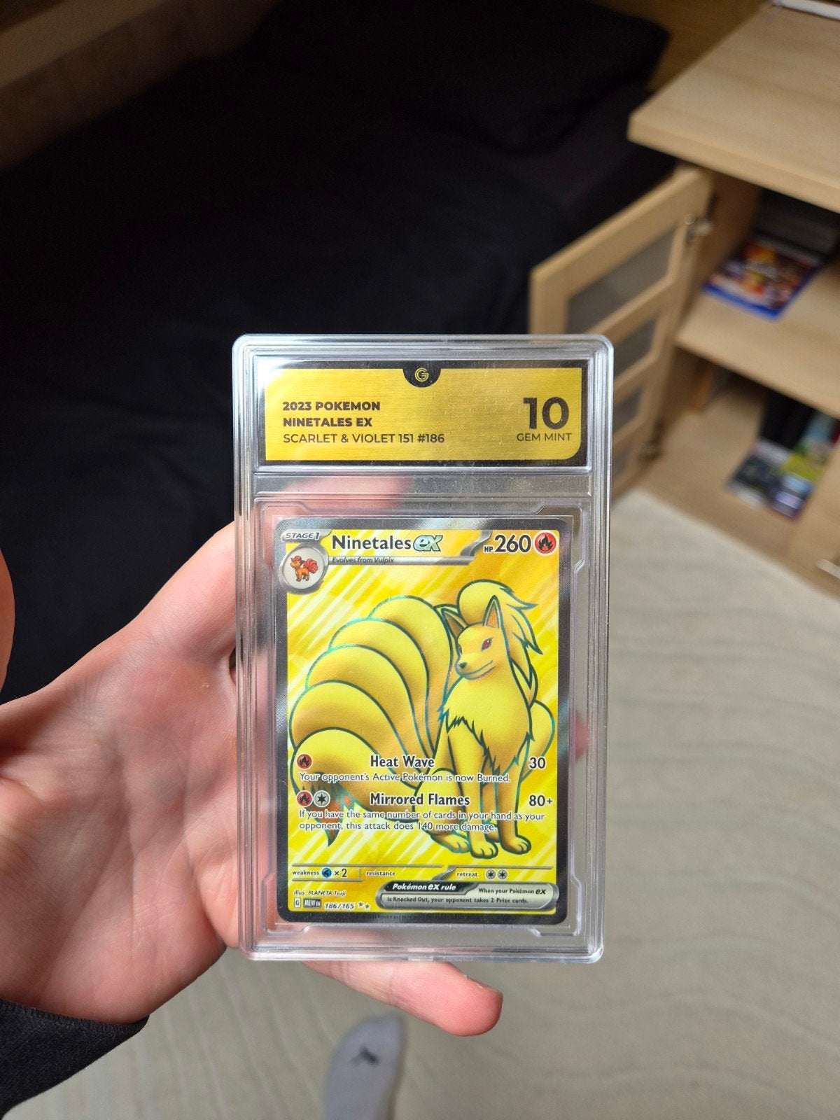 Ninetales ex 186/165 Global Grading 10 Gem Mint, Ophalen of Verzenden, Nieuw, Losse kaart, Foil