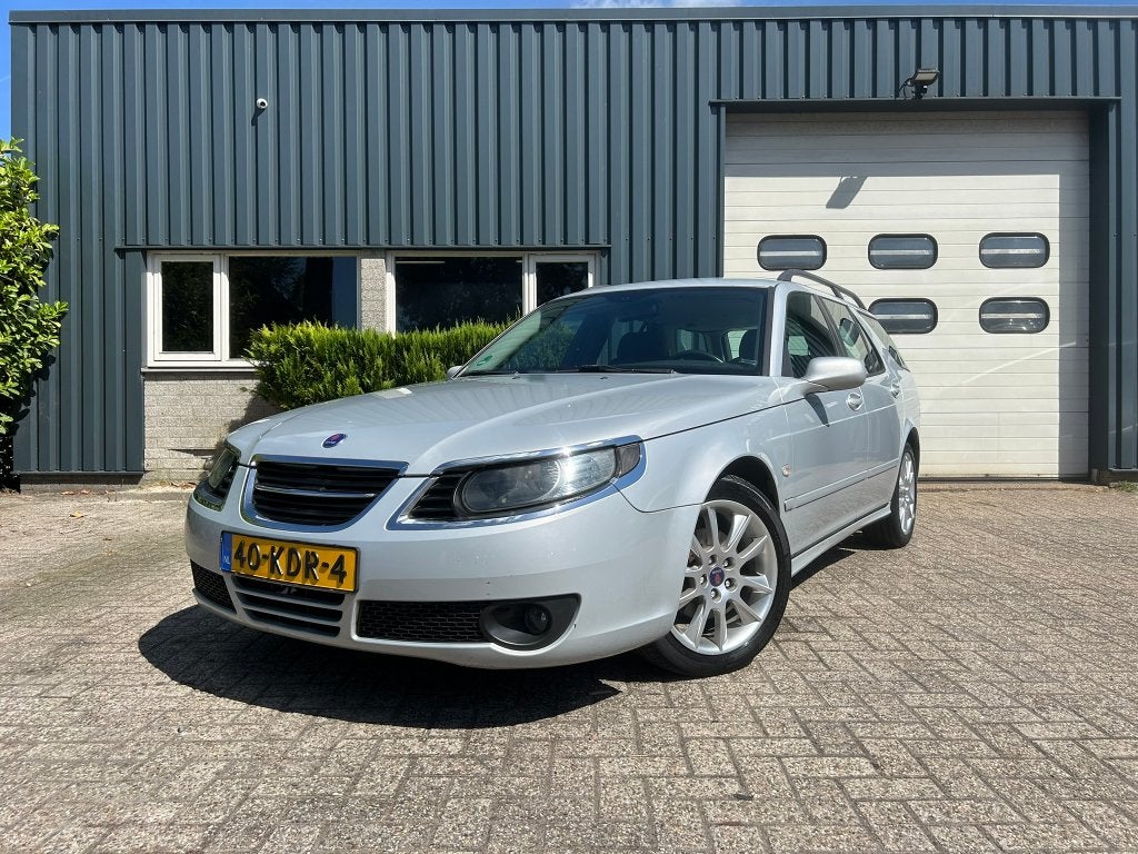 Saab 9-5 1.9 TID Estate Hirsch AUT 2010 Grijs Airco Cruise, Auto's, Saab, 1800 kg, 4 cilinders, Origineel Nederlands, Diesel