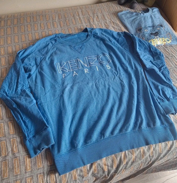 Kenzo Paris sweater - Blauw - Maat L, Maat 52/54 (L), Ophalen of Verzenden, Zo goed als nieuw, Kenzo