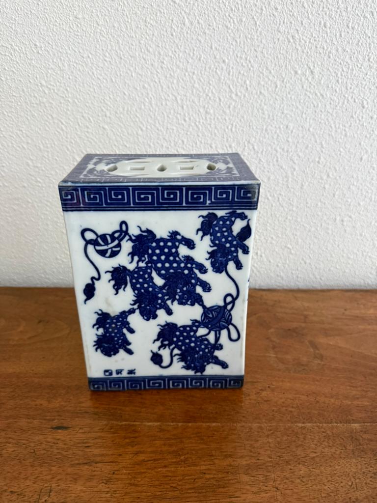 Chinees blauw-wit porseleinen Opium kussen, Antiek en Kunst, Ophalen of Verzenden