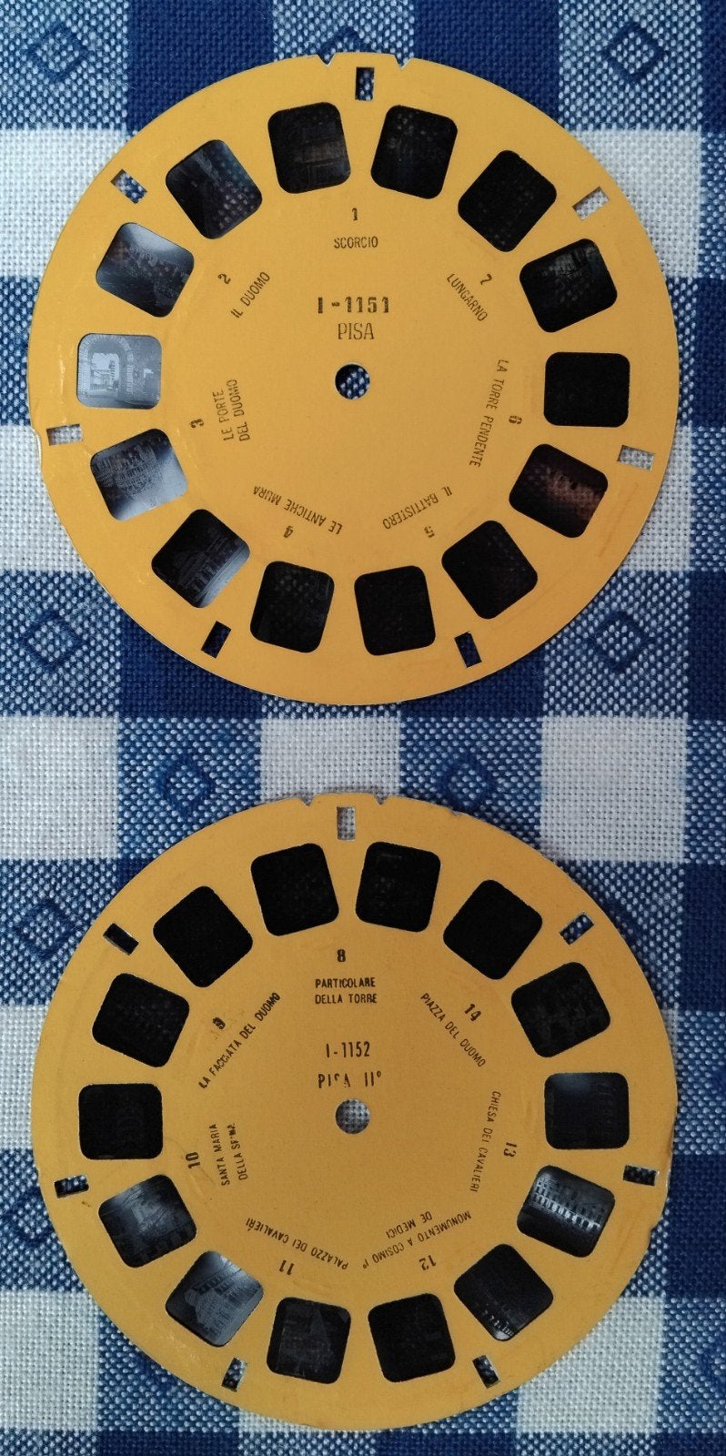 Vintage Stereoroma schijfjes Pisa - 2 stuks - 1957 -, Ophalen of Verzenden, Gebruikt