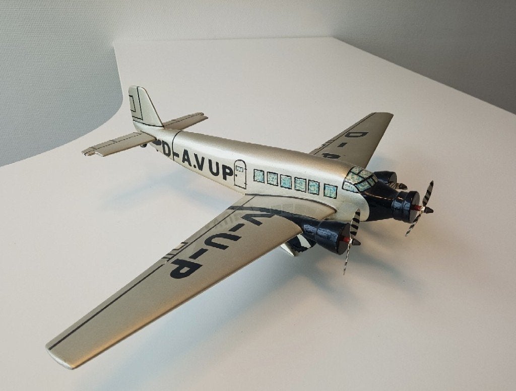 Junkers WW2 Vliegtuig Ju-52 Duits WW2 Hand gemaakt 71,5 cm, Antiek en Kunst, Ophalen of Verzenden