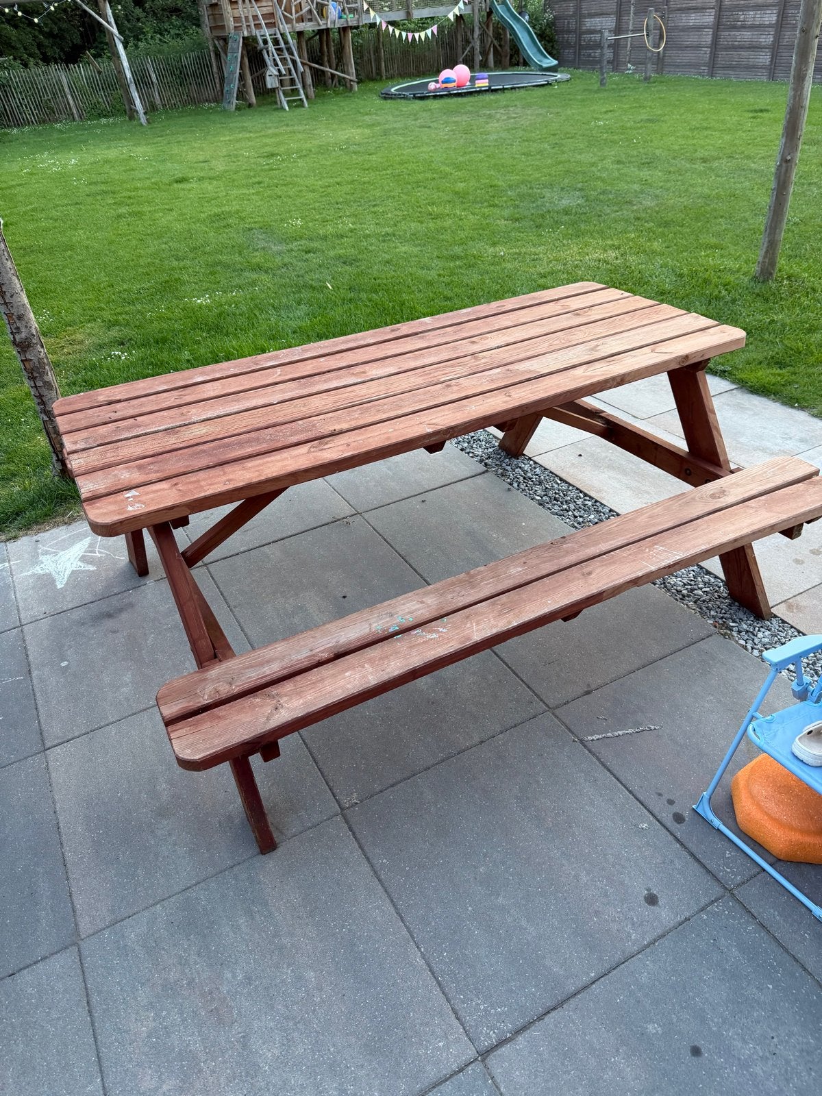 Houten picknicktafel 180cm, Ophalen, Gebruikt, Rechthoekig, Hout