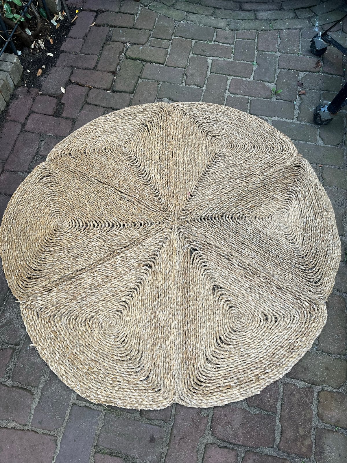 Rond jute vloerkleed - Natuurlijke uitstraling, Ophalen, Gebruikt, 100 tot 150 cm, Beige