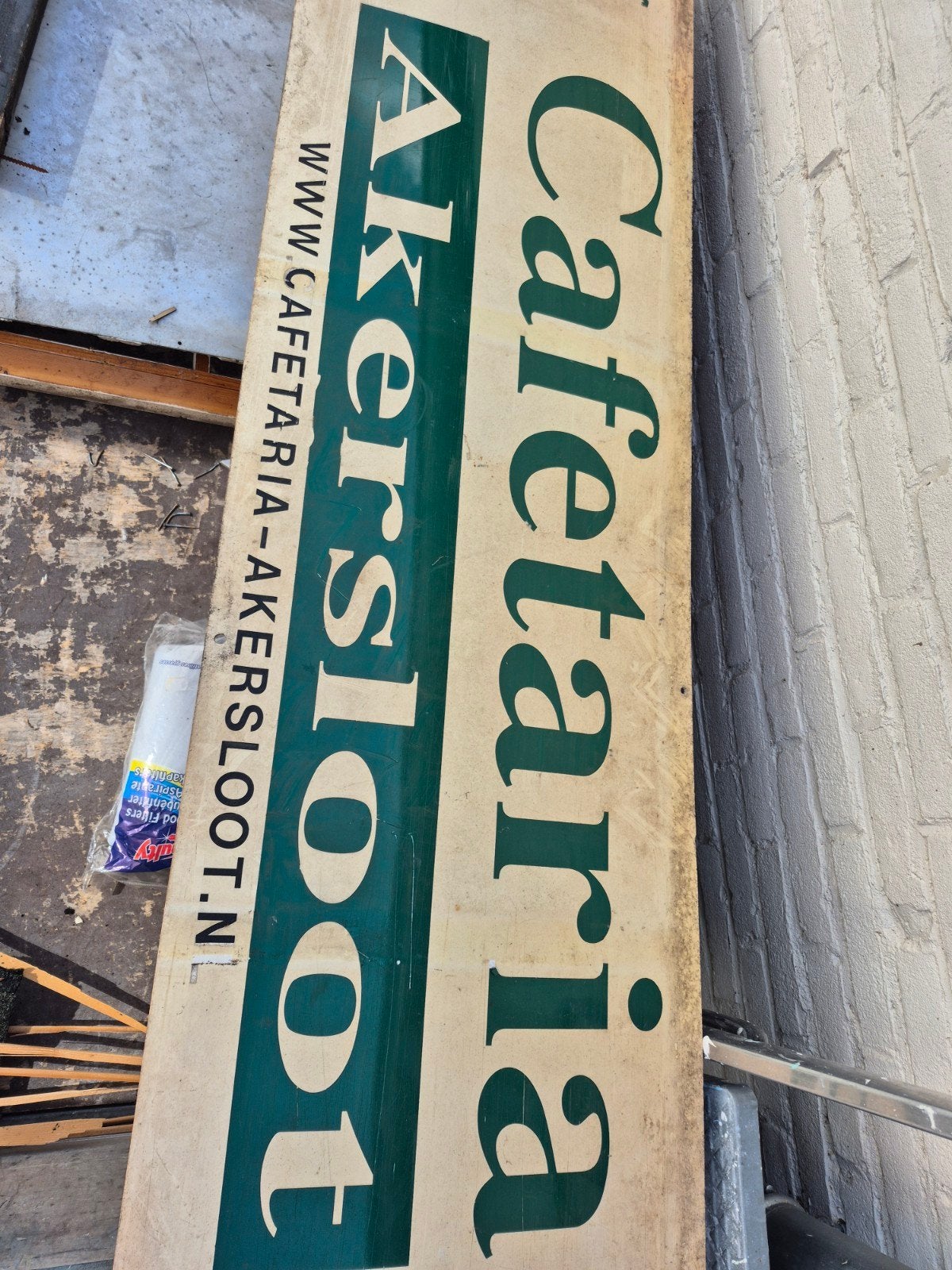 Vintage Reclamebord Cafetaria Akersloot, Ophalen