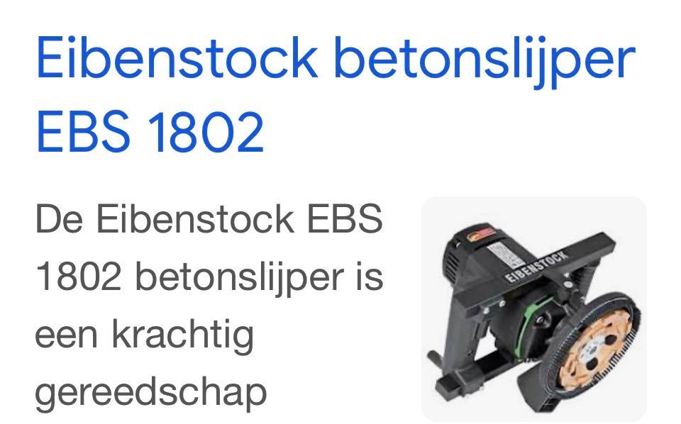 Ebs 1802 , betonslijper / saneerfrees, Doe-het-zelf en Verbouw, Ophalen, Gebruikt