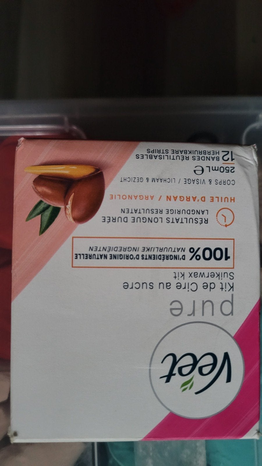 Veet Pure Suikerwax Kit met Arganolie - 250ml, Ophalen of Verzenden, Nieuw, Overige typen