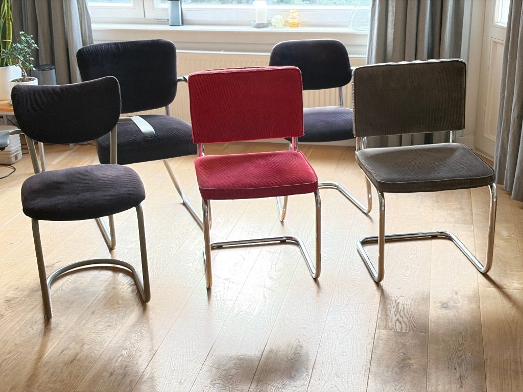 5 buisframe stoelen, Huis en Inrichting, Ophalen, Gebruikt, Overige kleuren, Metaal