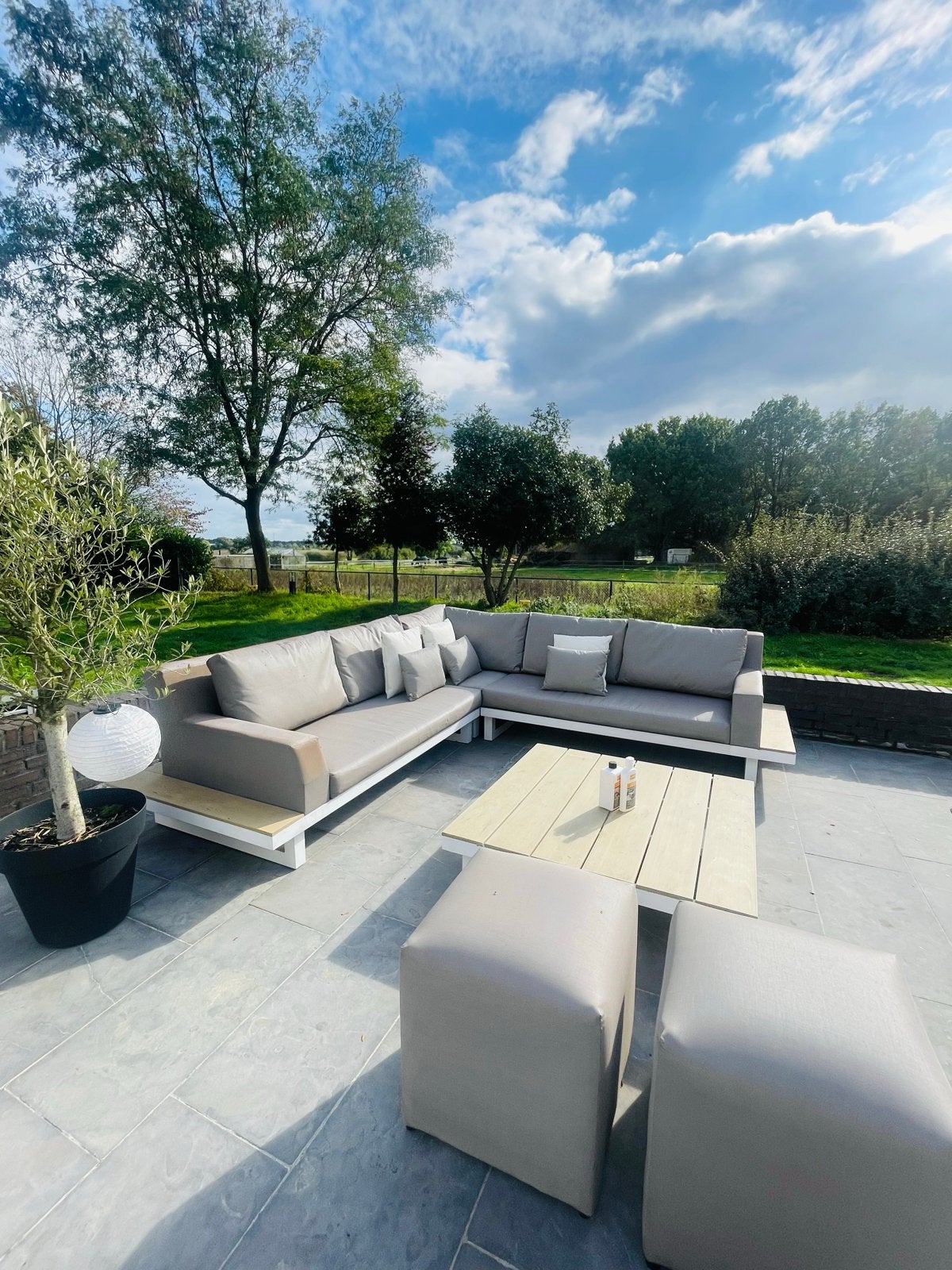 Life Outdoor Living loungeset met all weather kussens, Tuin en Terras, Ophalen, Kunststof, Gebruikt, Meer dan 8 zitplaatsen