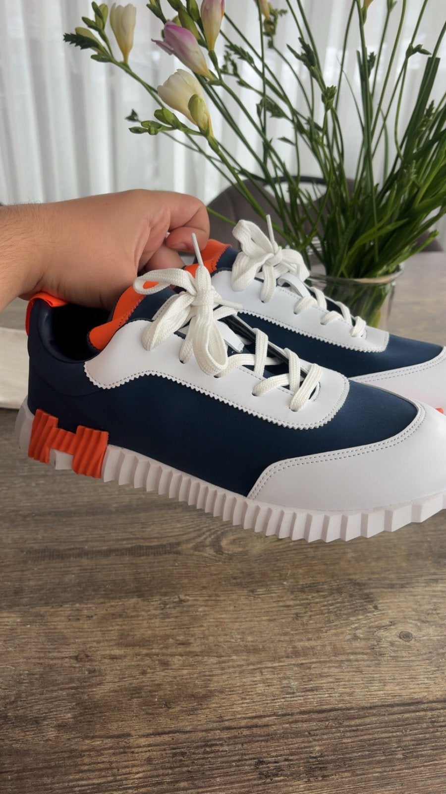 Hermes sneakers maat 42/43, Ophalen, Blauw, Nieuw, Sneakers of Gympen
