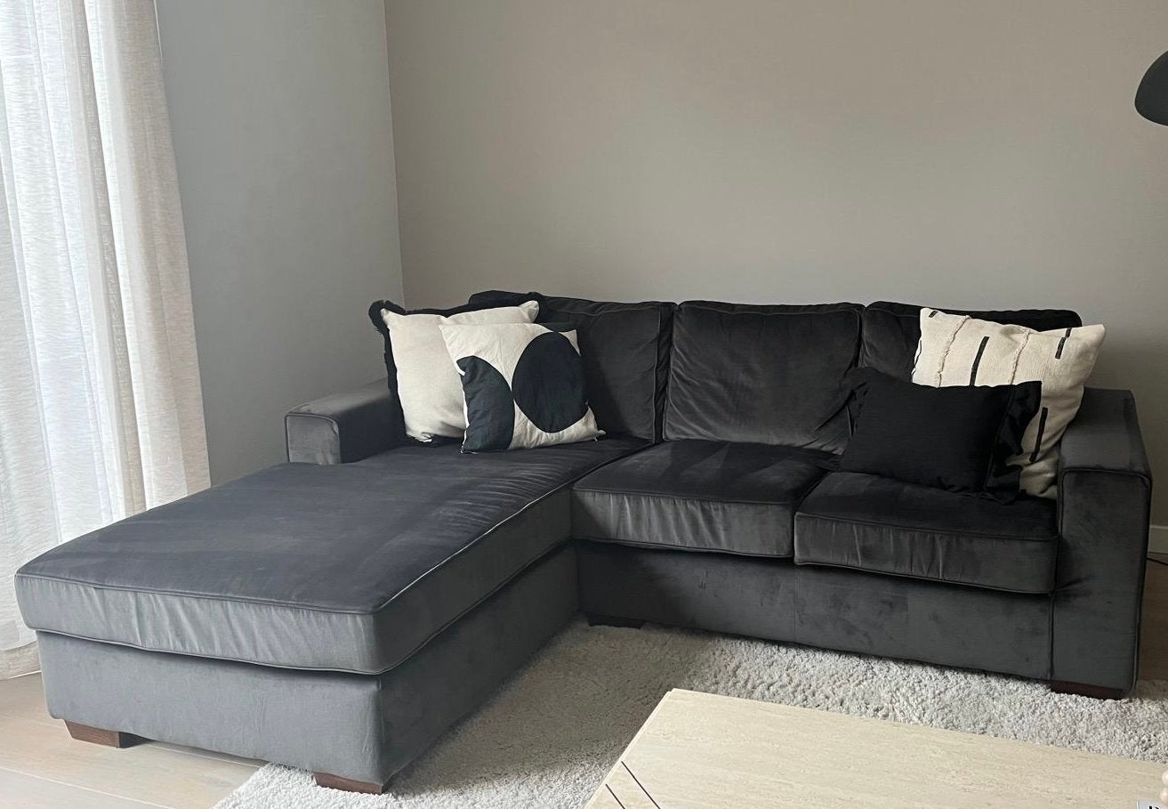 Hoekbank met loungebank, 2.40m breed, 90cm diep, Huis en Inrichting, Banken | Bankstellen, Ophalen, Gebruikt, Hoekbank, 75 tot 100 cm