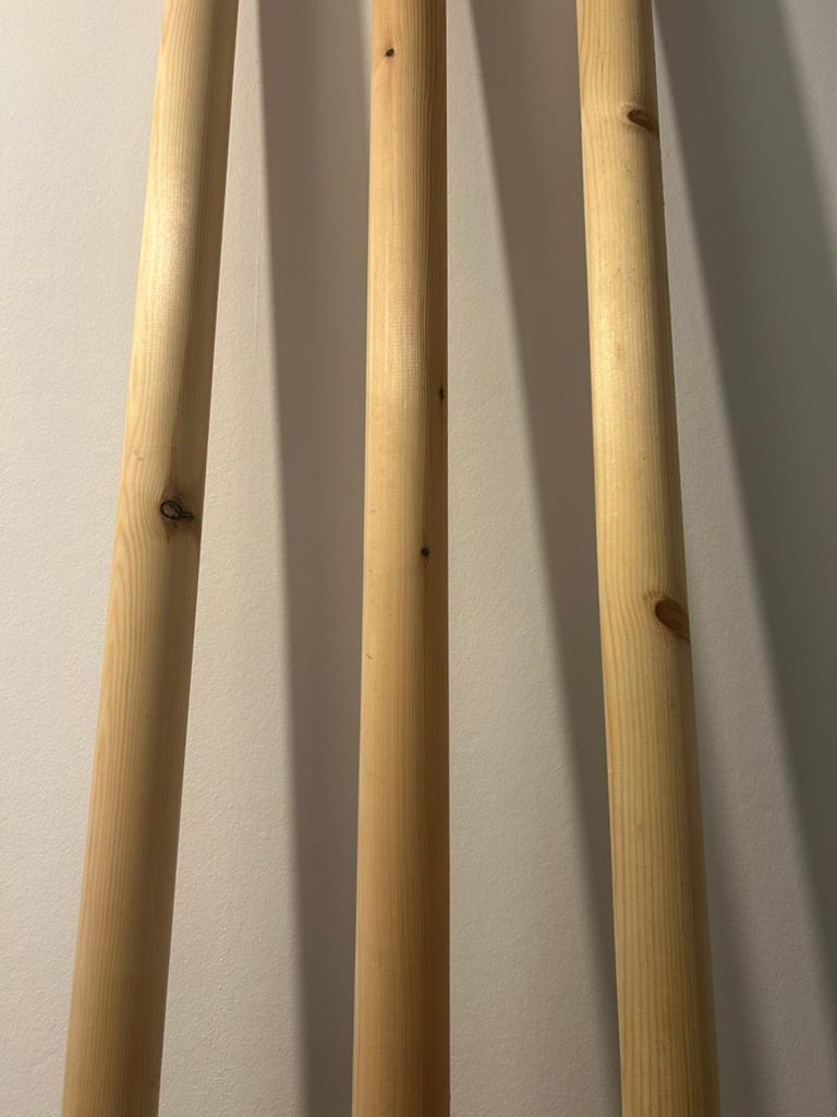 3x houten trapleuningen rond grenen 45mm 240cm, Ophalen, 25 tot 50 mm, Grenen, Nieuw