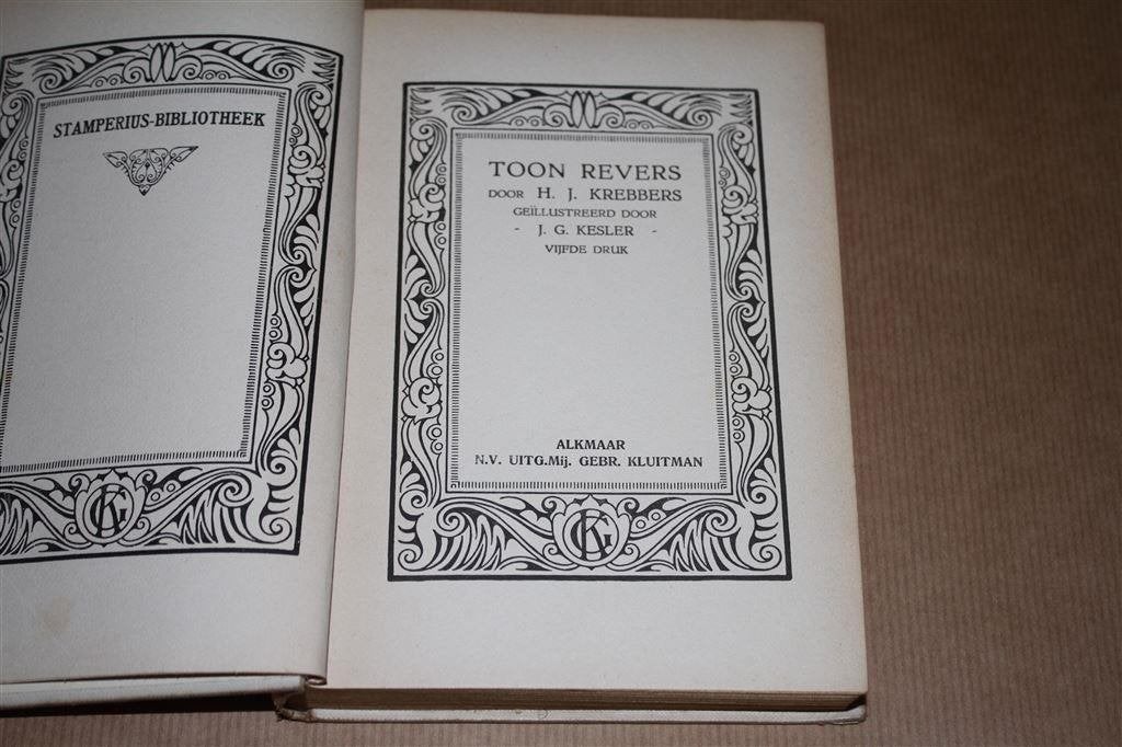 Toon Revers. H.J. Krebbers, 1930., Ophalen of Verzenden, Gelezen