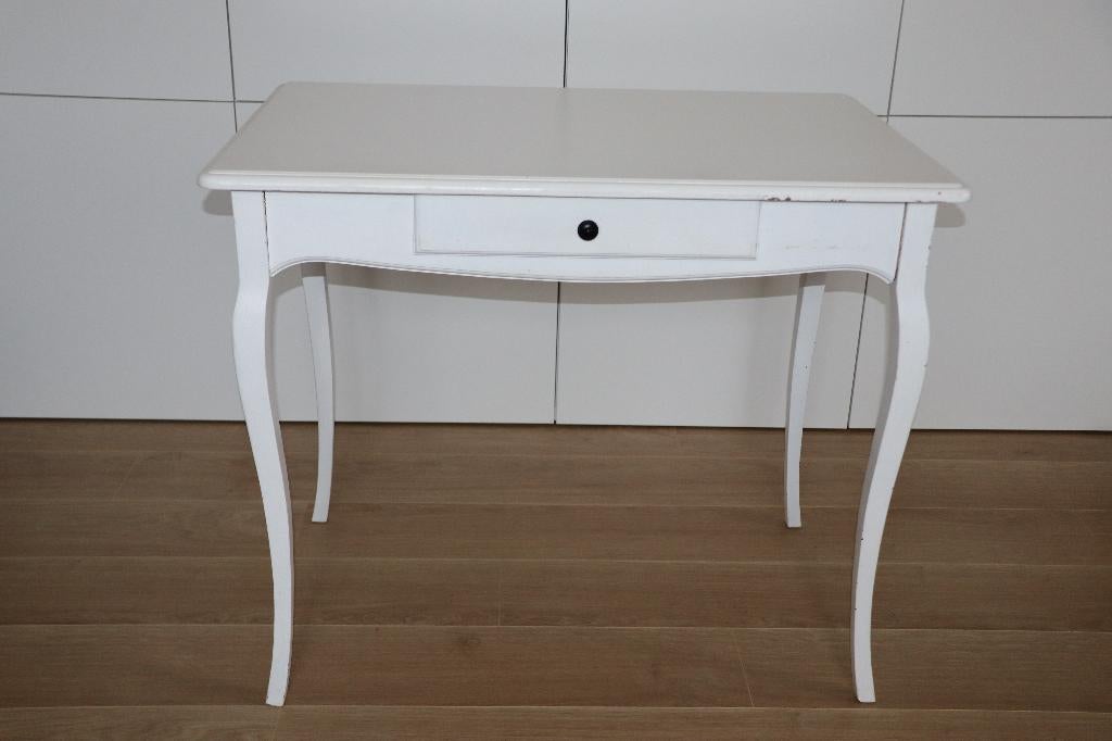 Bureau tafeltje met lade ca. 90x60x75 cm (BxDxH) (Wit), Ophalen, Gebruikt, Secretaire, Vintage