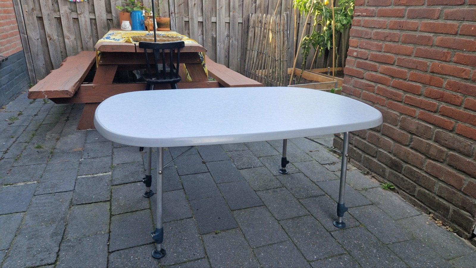 Dukdalf Majestic Oval campingtafel 130x90 cm, Ophalen, Zo goed als nieuw, Campingtafel