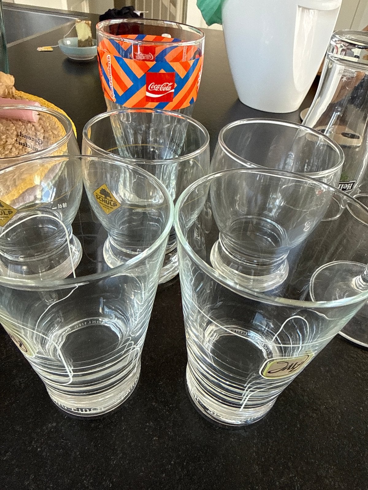 Diverse glazen: Jillz, Schulp, Coca-Cola, Heineken, Ophalen of Verzenden, Meerkleurig, Glas, Overige typen