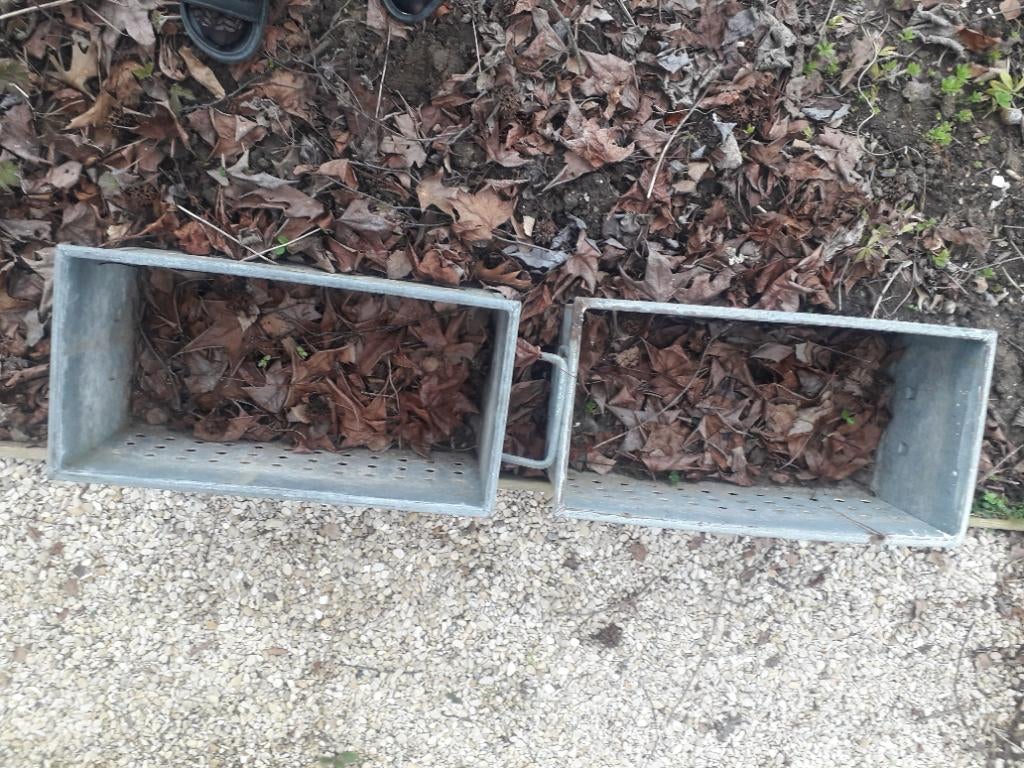 Ijzeren (bloem) bakken, orgineel, landelijke uitstraling., Ophalen, Gebruikt, Minder dan 30 cm, Minder dan 60 cm