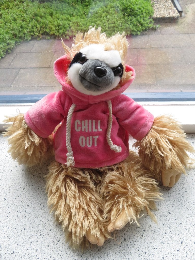 Luiaard in roze hoodie Chill Out merk Jafri Toys, Ophalen of Verzenden, Zo goed als nieuw, Wasbaar, Middelgroot (20 tot 80 cm)