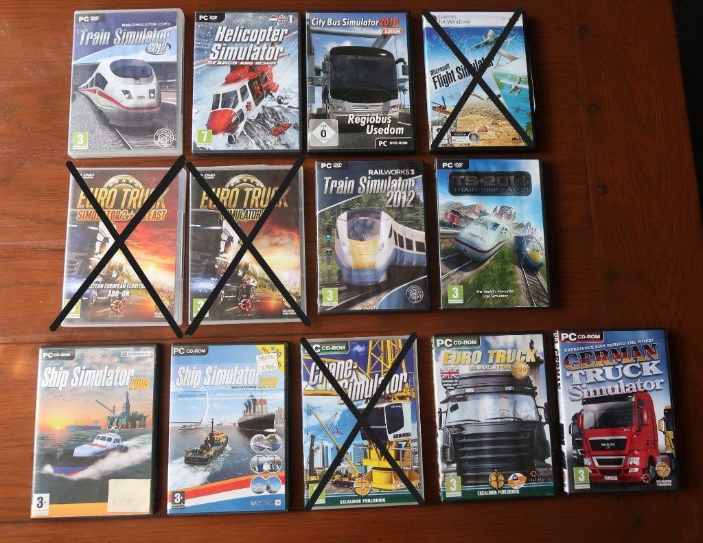 9 PC Simulator Games (Trein, Bus, Vliegtuig, Vrachtwagen), Gebruikt, 1 speler, Ophalen of Verzenden, Vanaf 3 jaar