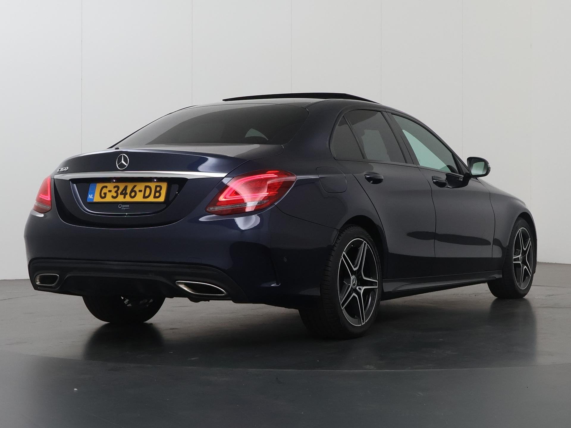 Mercedes-Benz C-klasse 160 Business Solution AMG | Panoramad, Euro 6, 4 cilinders, 129 pk, Blauw