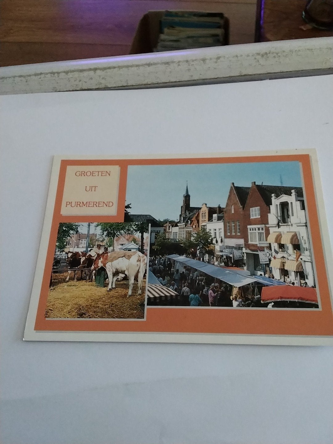 Ansichtkaart Groeten uit Purmerend - Markt en Koeien, Verzamelen, Ansichtkaarten | Nederland, Ophalen of Verzenden