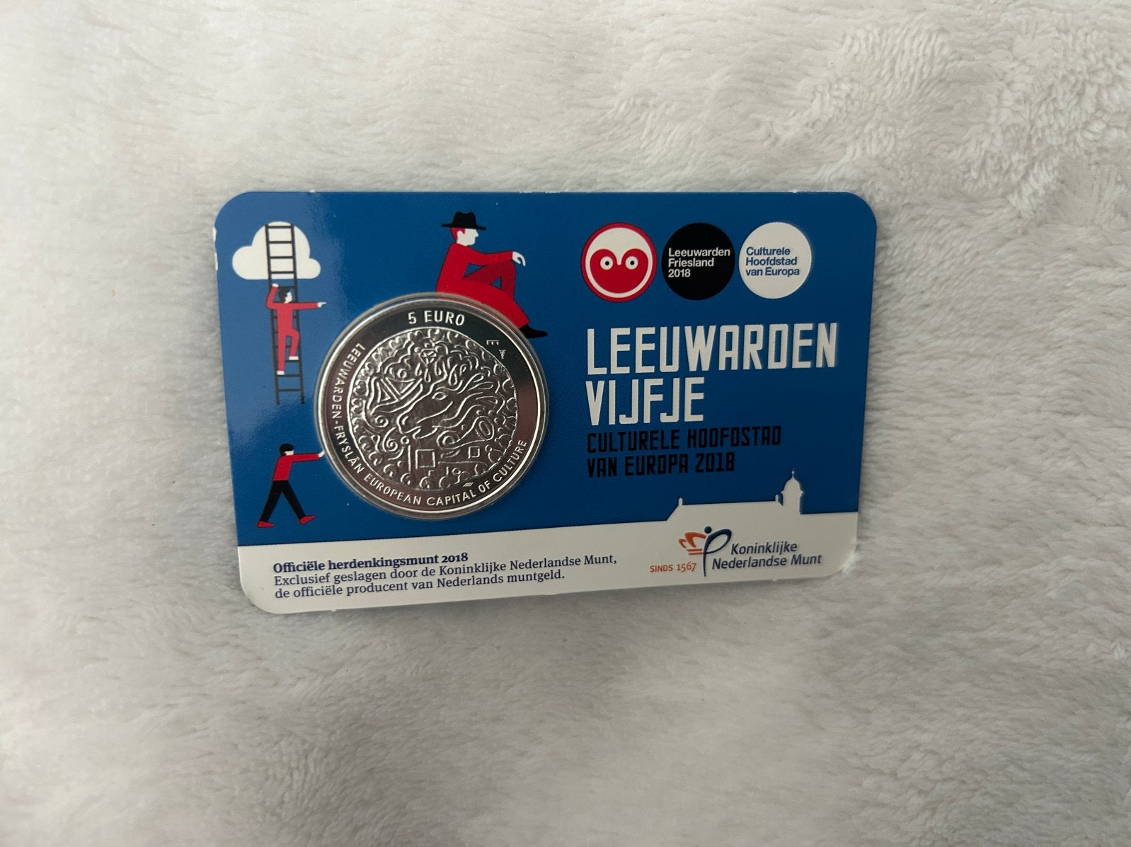 5 euro herdenkingsmunt Leeuwarden Culturele Hoofdstad 2018, Postzegels en Munten, Verzenden, Koningin Beatrix, Euro's, Losse munt