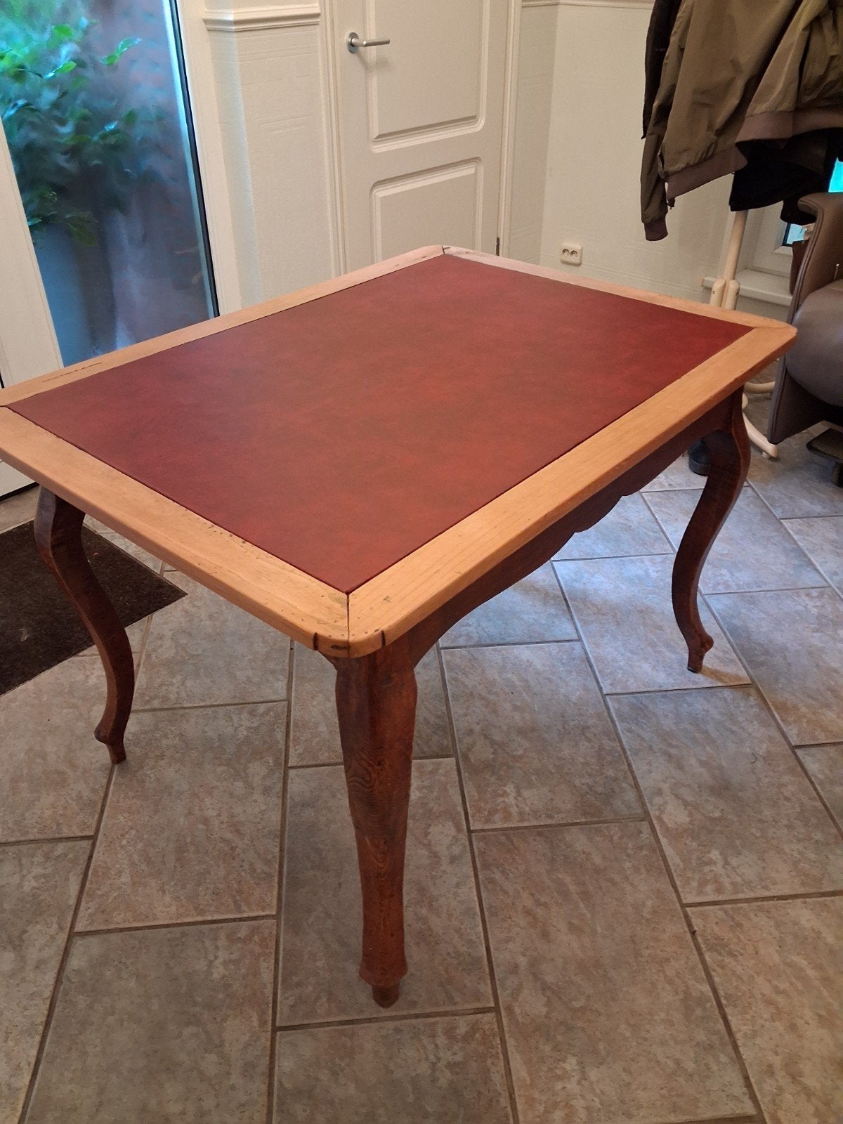 Antieke tafel met lade - 115x85 cm, Ophalen of Verzenden