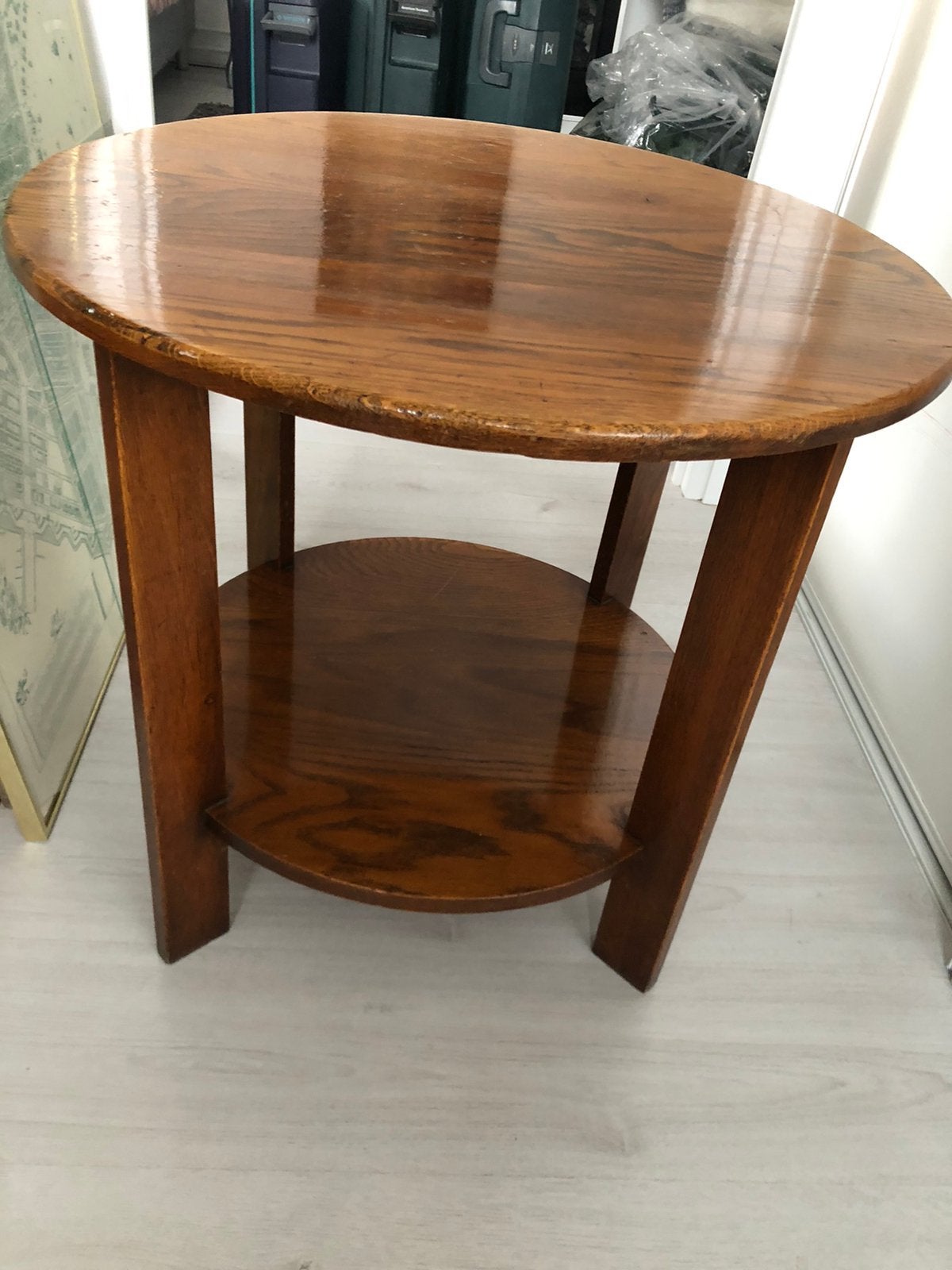 Antieke salontafel, Gebruikt, Rond, 55 tot 75 cm, Hout