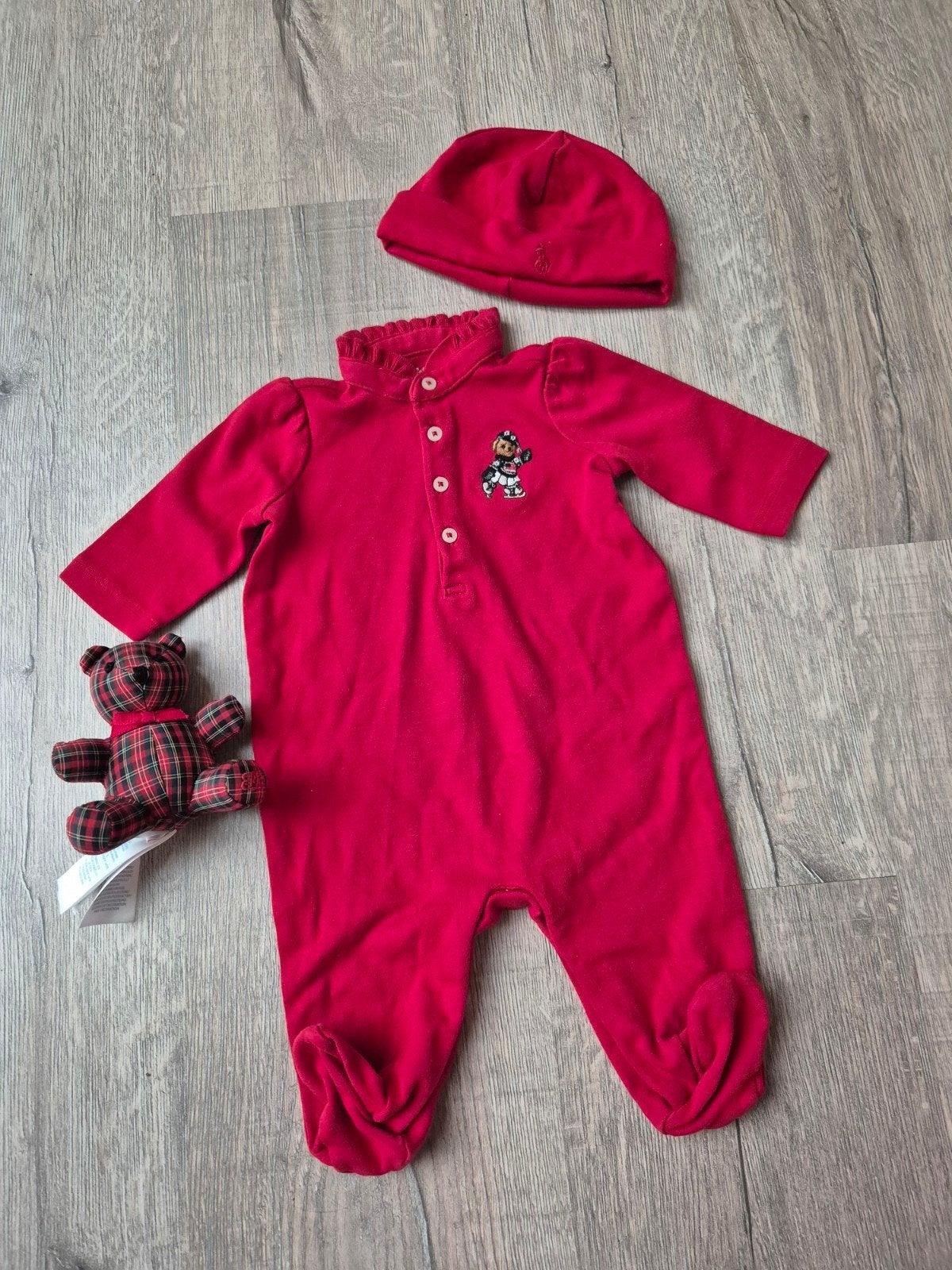 Ralph lauren rood setje maatje 56/62, Meisje, Ophalen of Verzenden, Zo goed als nieuw, Setje