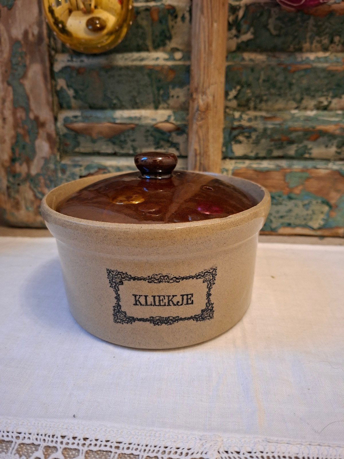 Vintage Moira Pottery voorraadpot "Kliekje" (decoratief), Ophalen of Verzenden