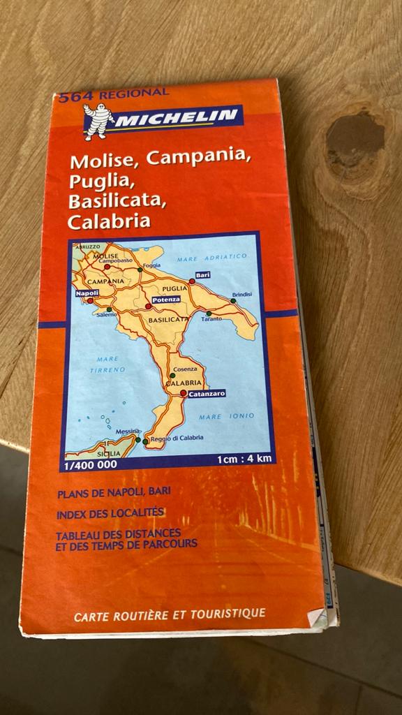 Michelin Kaart van Zuid-Italië, Puglia,, Campania, Molise, Ophalen of Verzenden, Zo goed als nieuw, 2000 tot heden, Landkaart