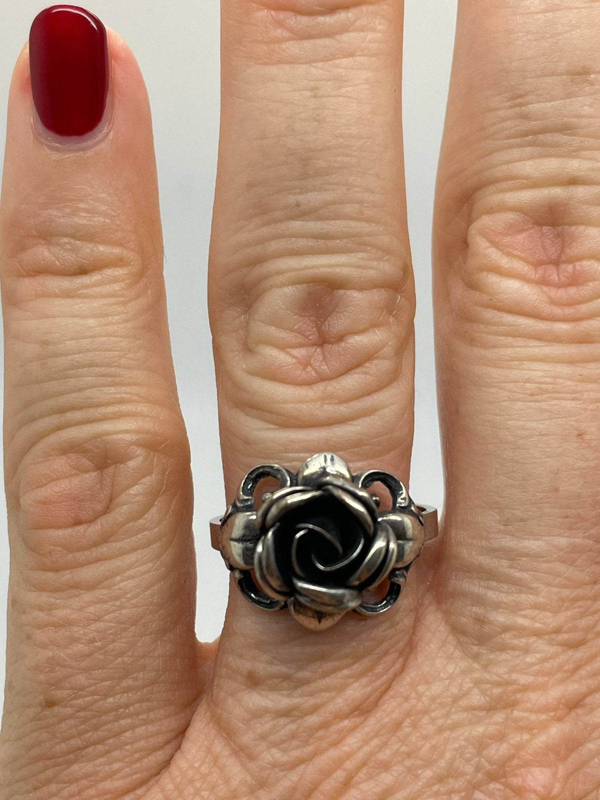 G367 Prachtige zilveren TEKa ring roos maat 18,5, 18 tot 19, Ophalen of Verzenden, Zo goed als nieuw, X