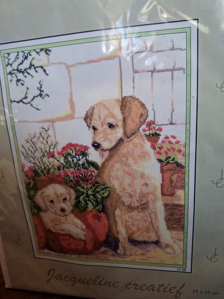 Hond met puppie, Ophalen of Verzenden, Nieuw, Borduurpakket