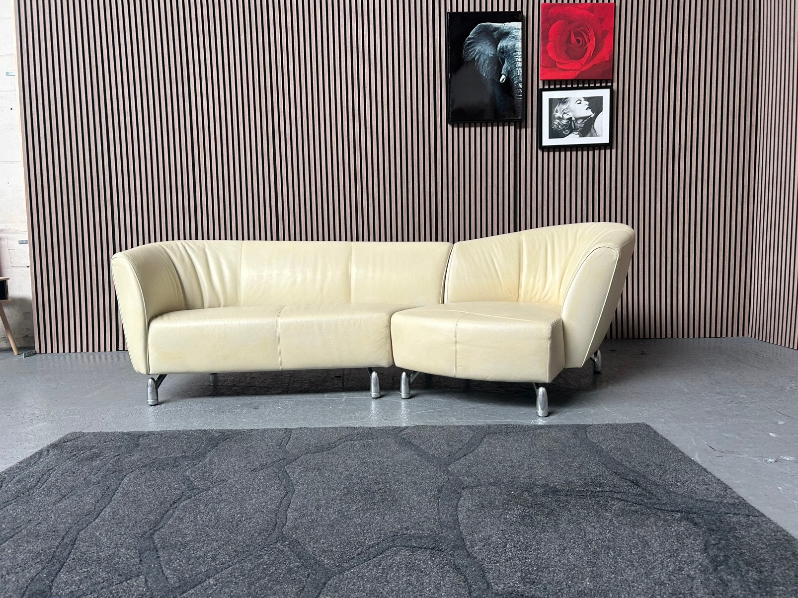 GRATIS LEVERING Leolux Pupilla Bank Leer 260X135 GEREINIGD, 250 tot 300 cm, Hoekbank, Leer, Ophalen of Verzenden