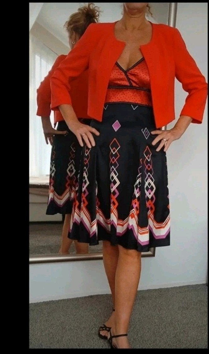 Zwarte jurk met  print van Steps maat 42, Zwart, Maat 42/44 (L), Ophalen of Verzenden, Zo goed als nieuw