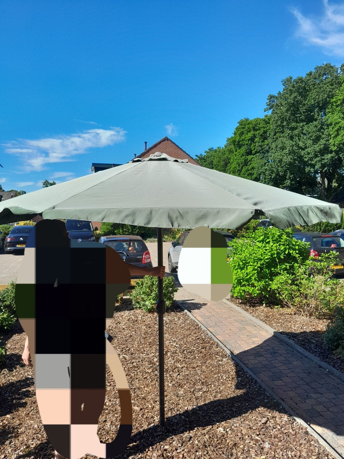 Grote parasol, Tuin en Terras, Ophalen of Verzenden, Gebruikt, Zweefparasol