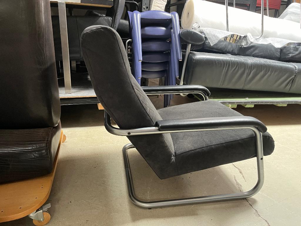 Jan de Bouvrie Gelderland fauteuil 7451 leer alcantara, Ophalen, Gebruikt, 75 tot 100 cm, Leer