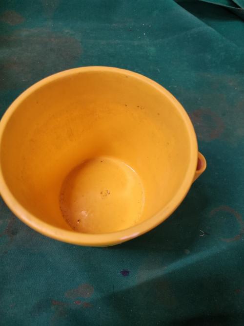 bloempot geel aardewerk, Ophalen of Verzenden, 'T Olde Gre-j, Info@toldegrej.nl, Endepoelstraat 20f Didam