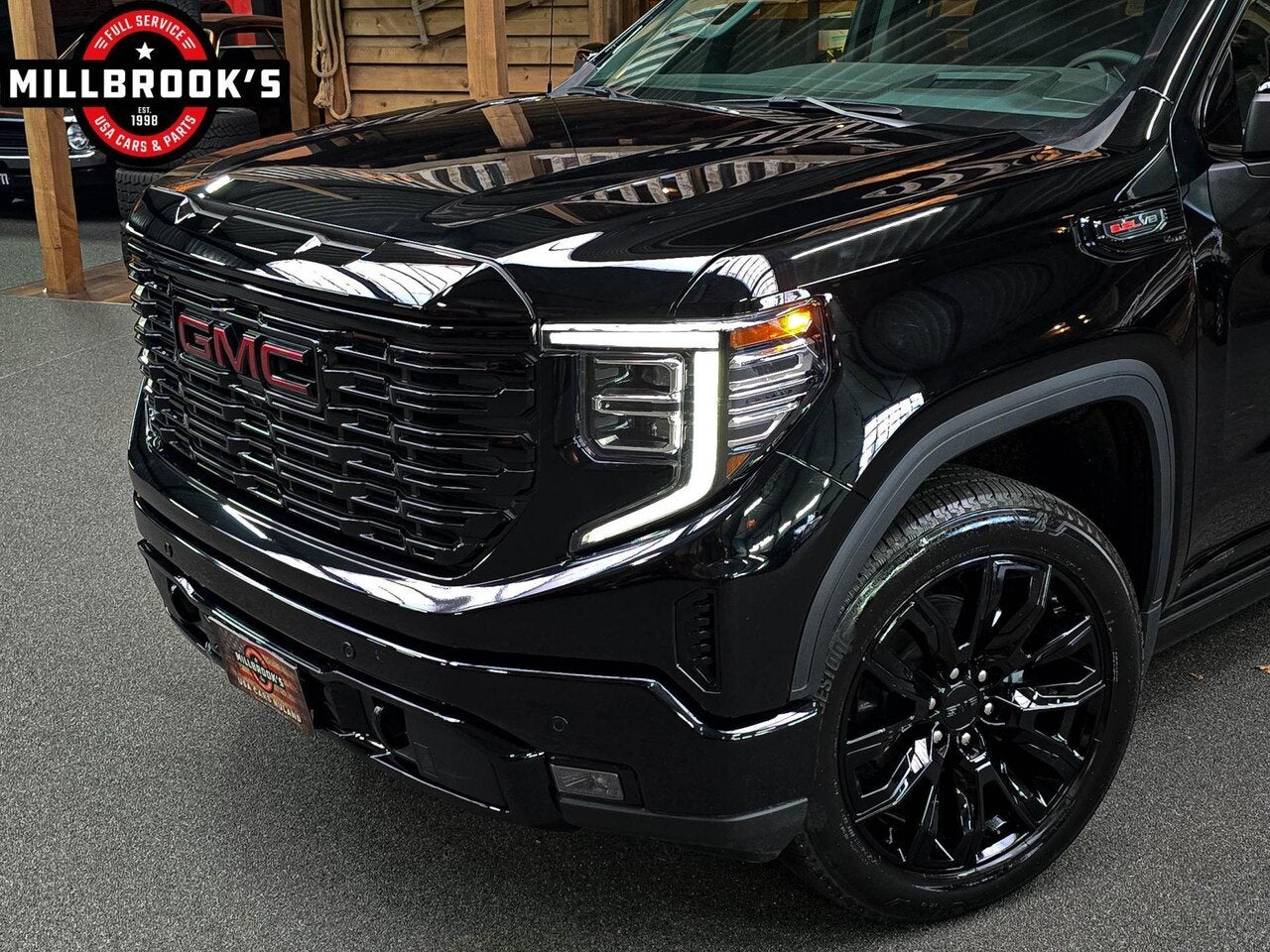 GMC Sierra Denali Black edition 6.2L V8 BPM VRIJ, full optio, Auto's, 8 cilinders, 4 stoelen, Zwart, Leder