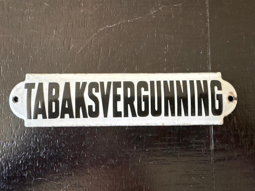 Oud emaille bord Tabaksbergunning, Ophalen of Verzenden