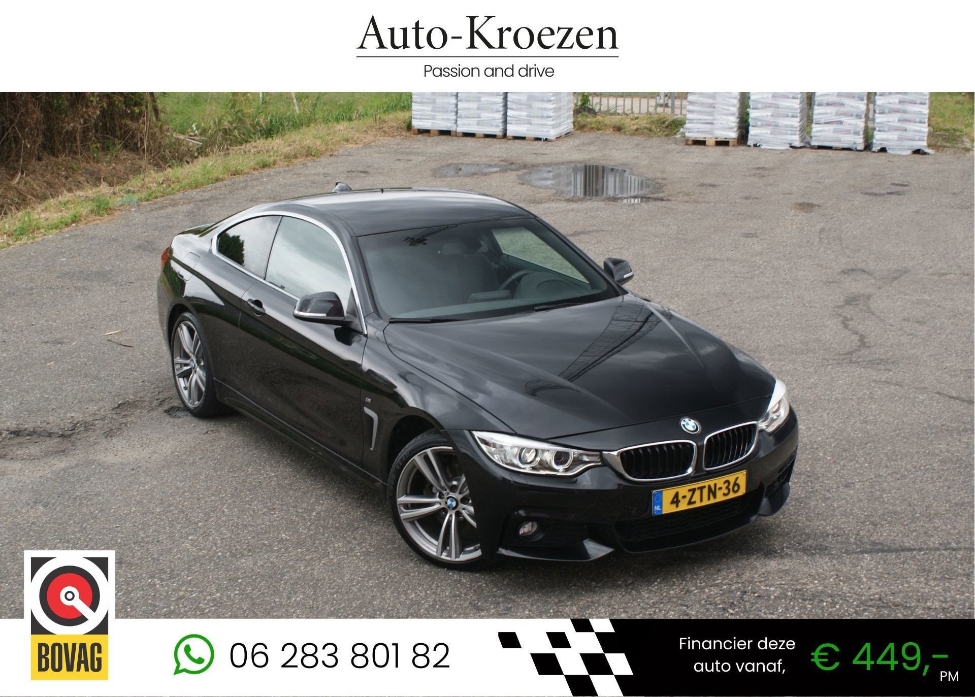 BMW 4-serie Coupé 420i | M Pakket | Org NL | 1e Eigenaar |, Dealer onderhouden, Gebruikt, 4 stoelen, Zwart