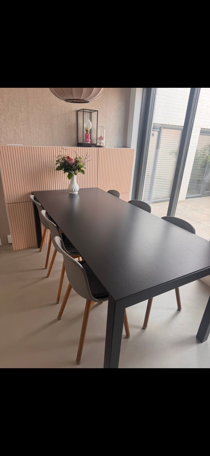 Tafel keramisch Bert Plantagie zwart 200x90, 200 cm of meer, Zo goed als nieuw, Rechthoekig, 50 tot 100 cm
