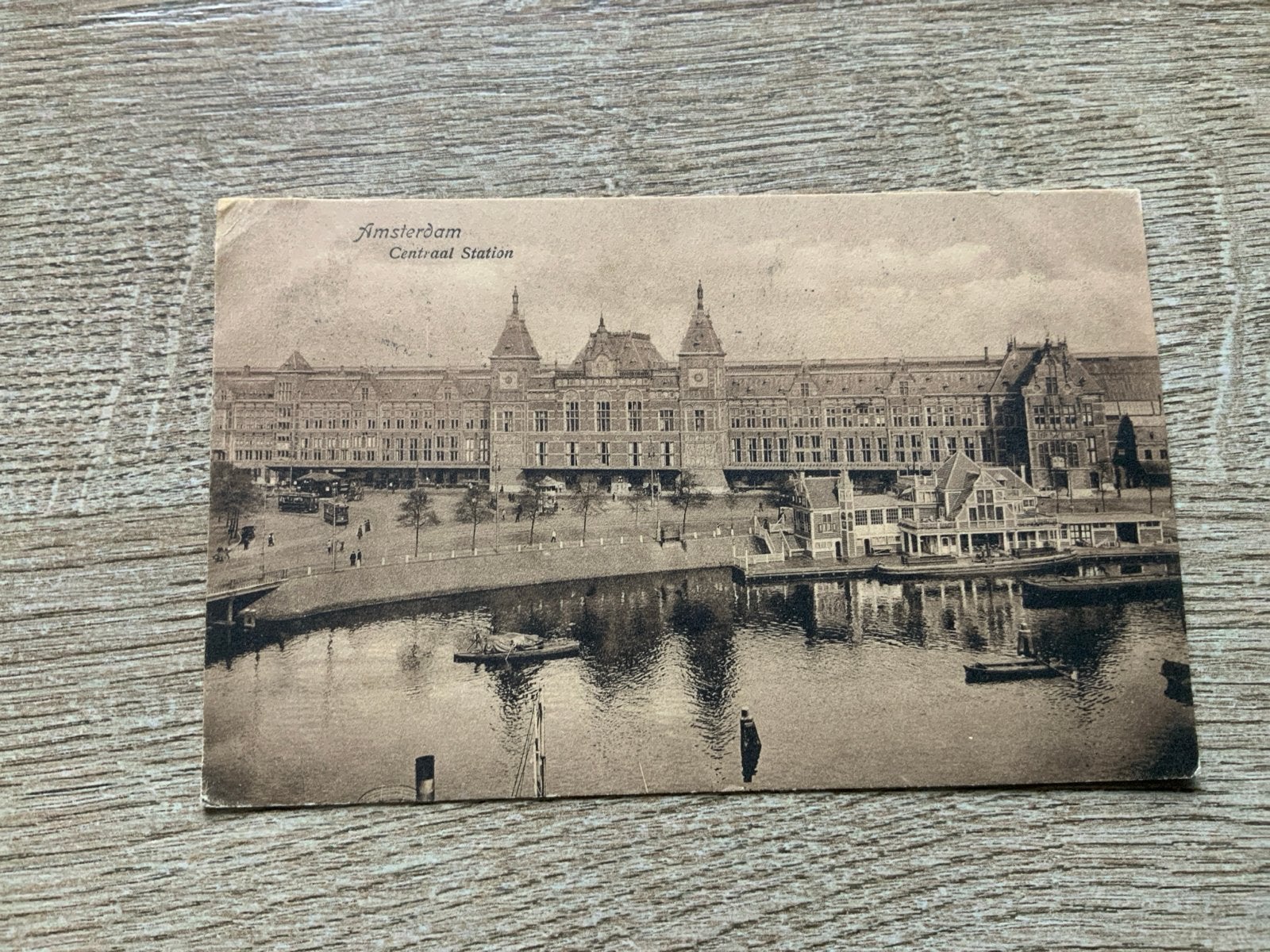 Amsterdam Centraal Station 1916, Ophalen of Verzenden, Voor 1920, Gelopen, Noord-Holland