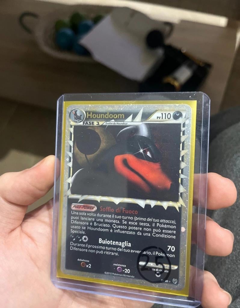 Pokémon Kaart Houndoom zeldzaam, Ophalen of Verzenden, Zo goed als nieuw, Losse kaart