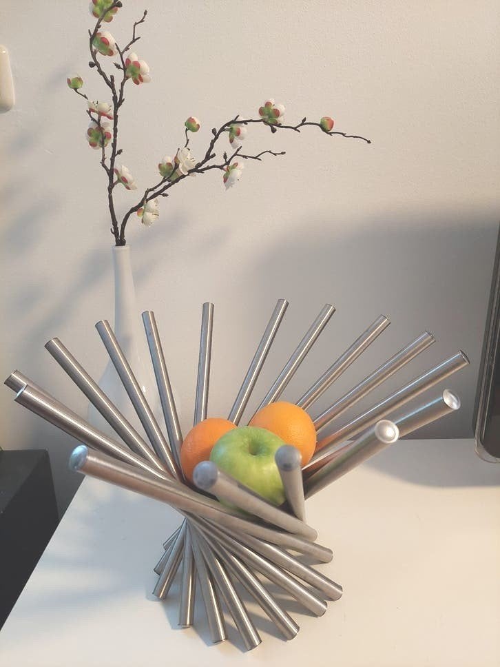Moderne RVS Fruitschaal - Design, Ophalen of Verzenden