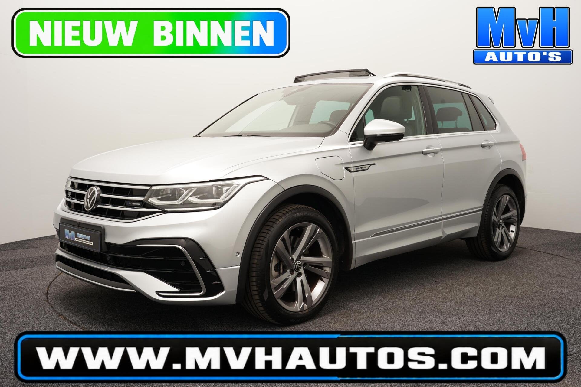 Volkswagen Tiguan 1.4 TSI PHEV R-Line|PANO|STOEL/STUUR.VERW, Zwart, 4 cilinders, Met garantie (alle), Hybride Elektrisch/Benzine